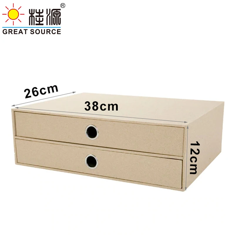 MQQ2 Layers Cabinet Cardboard Office DesMQQ Top Organizer Home Storage 2 Drawers Cabinet Beige Linen Natural Wood Paper(2PCS)