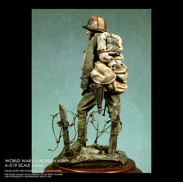 54MM Resin model kits DIY Soldiers + scene platform colorless and self-assembled A-519