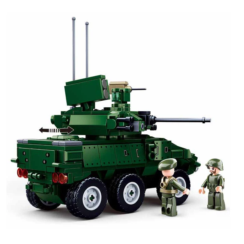 SLUBAN World War II 2 Military Germany Abrams Panzer Battle Tank Chariot Building Blocks Army Classic Accessories Model Kid Toys