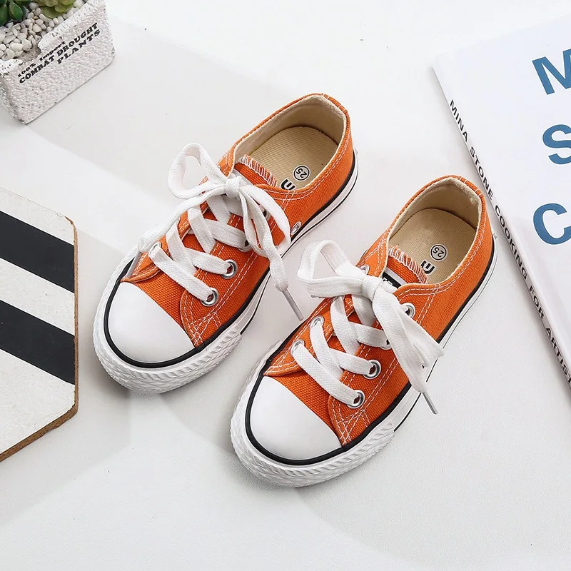 2023 Spring Trendy Children's Casual Shoes Low-cut Kids Canvas Shoes Parent-child Shoes School Shoes Baby Family Shoes Matching