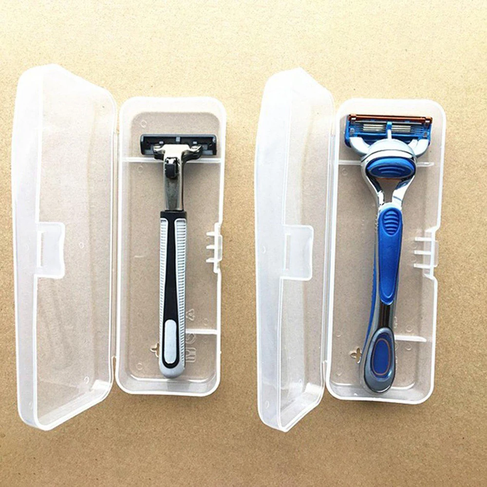 1Pc Portable Travel Men's Razor Case Plastic Razor Blades Storage Box Shaving Machine Container Holder Shaver Box Container