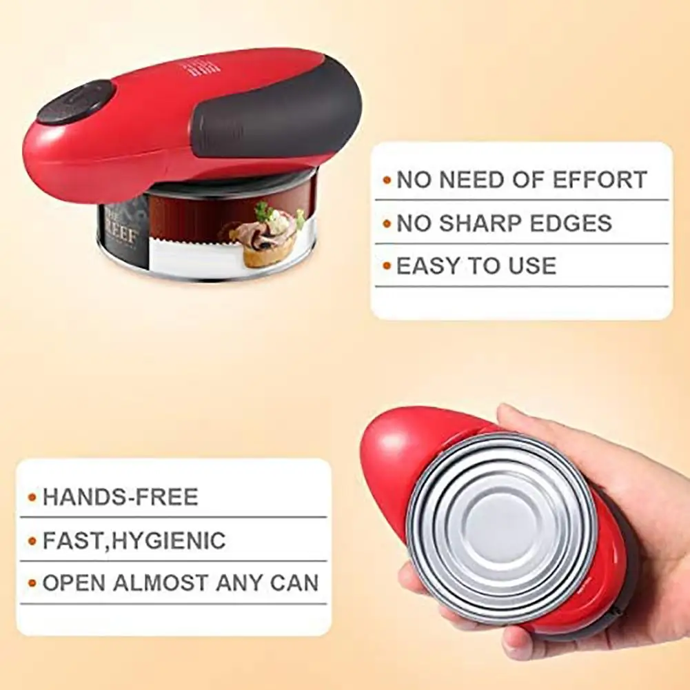 Electric Can Opener Automatic Restaurant Bottle Opener Battery Operated Handheld Jar Can Tin Opener Kitchen Tool