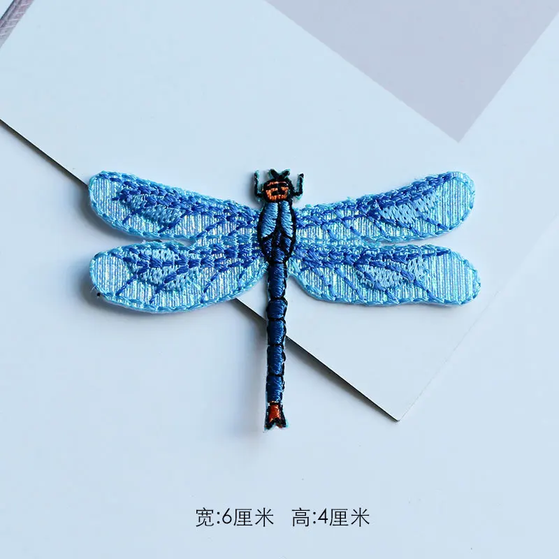 8pc/lot embroidered dragonfly Patches for Clothing sew on Embroidery patch on backpack Applique iron on parches Decoration Badge