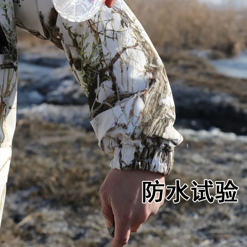 Winter Waterproof Warm Fleece Hunting Camouflage Suit Snow Bionic Camouflage Clothing Ghillie Suits Male