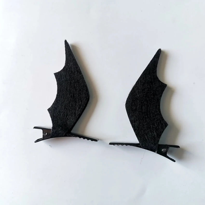 1set tessuto Non tessuto a forma di pipistrello fermagli per capelli pipistrello forcine decorazione di Halloween accessori per capelli per feste creatività fascia per capelli