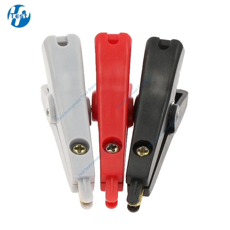 1PCS Copper Plated Alligator Clip Two-level Test clip Four-Clamp LCR Kelvin Max Open Length 25mm Black Red Grey 5A / 220V