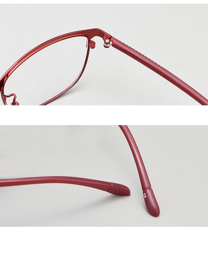 YIMARUILI Ultra Licht Mode TR90 Rot Metall Brille Rahmen Retro Runde Kleine Gesicht Optische Brillen Rahmen Frauen 3569 – Detail 10