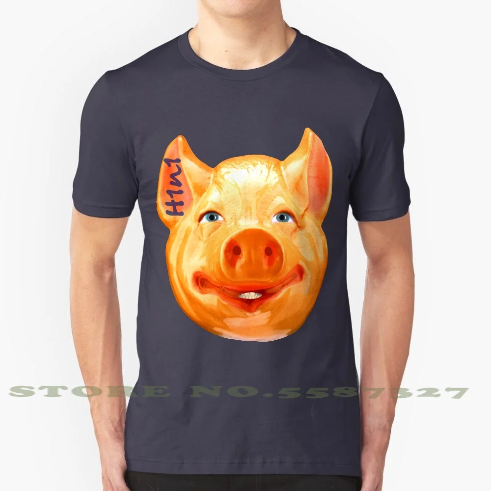 H1N1 Human Pig Mask 100% Cotton T-Shirt H1N1 Plague Swine Flu Disease