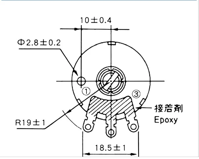 5個単炭素膜ポテンショメータRV24YN20S B501 500R調節可能な抵抗