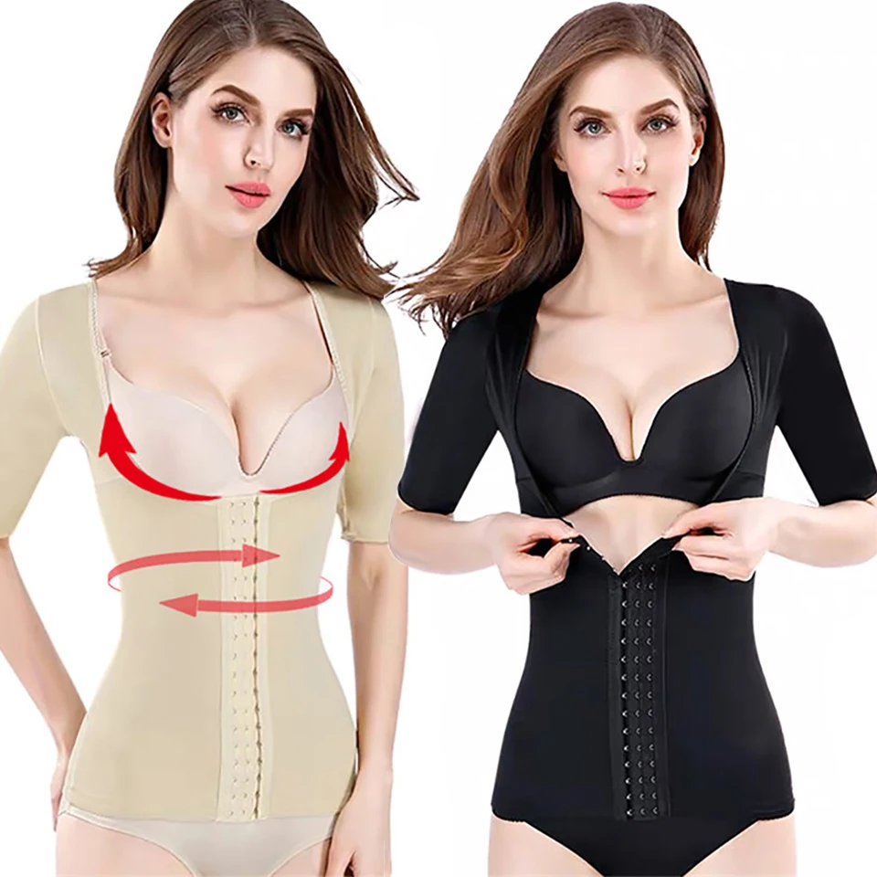 Neues nahtloses Kurzarm-Shapewear-Oberteil zur Taillen- und Bauchkontrolle, Korsett-Unterhemd für Damen, Shaper-Oberteil, Bluse – Detail 5
