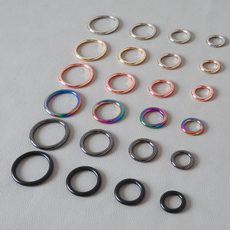 1PCS Metal Rings O Circle Circular Clasps Welded Belt Loop Chain Link Hardware For Bag Pet Dog Collar Harness Garment Accessory