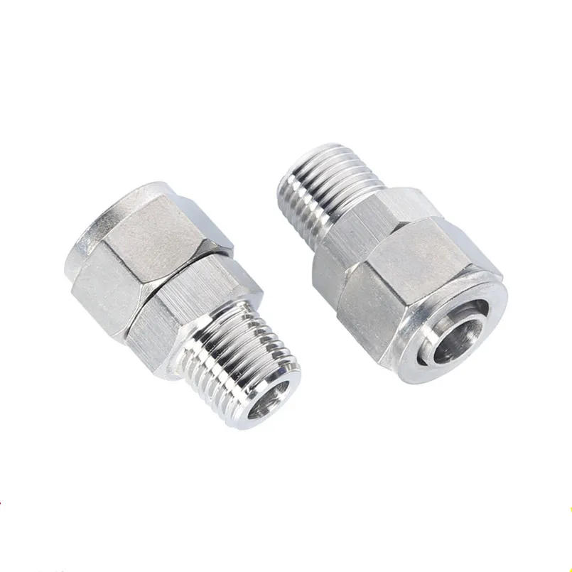 

1/8" 1/4" 3/8" 1/2" BSPT Male Thread 304 Stainless Steel Quick Pipe Fitting Union Connector Adapter