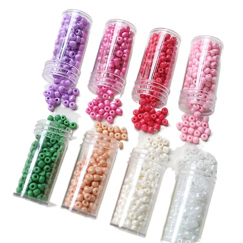 About 180pcs 4mm baked paint rice beads color loose beads DIY hand jewelry bracelet hair accessories tassel materials