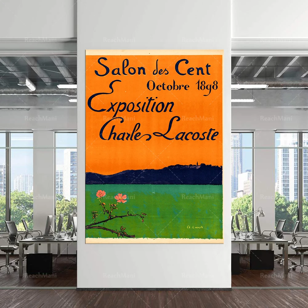 Vintage art exhibition poster print, 