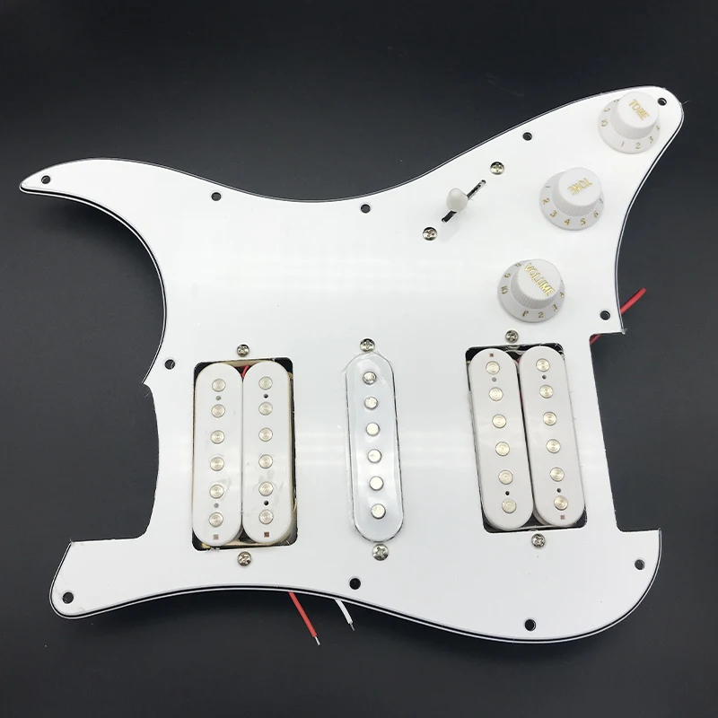 3-ply HSH Loaded Prewired Electric Guitar Pickguard Pickup for FD ST Style Electric Guitar White Guitar Parts