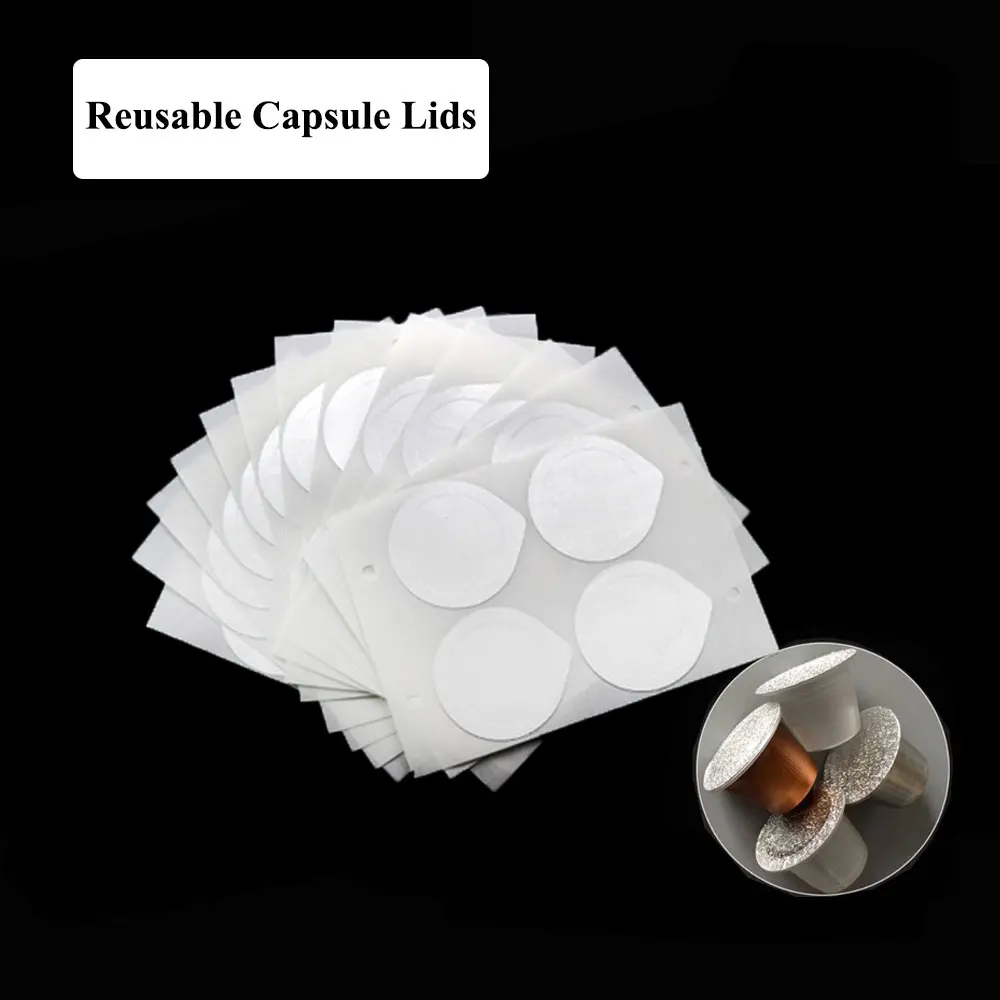 Refillable Nespresso Coffee Capsule Flim Sticker Refilling Stainless Steel Capsule Self Adhesive Aluminum Foil Brewer Lid