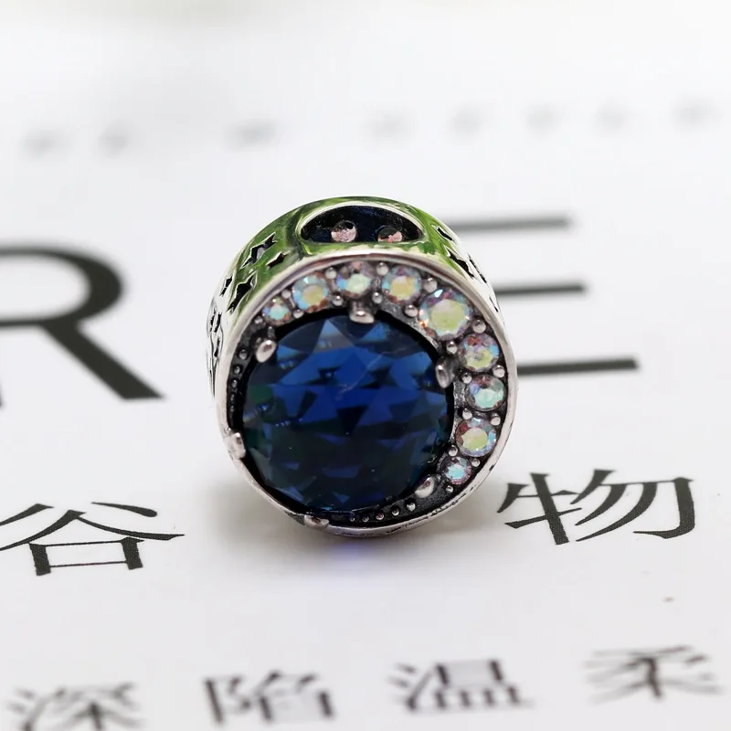 

New Original 925 Sterling Silver Beads Moon and Night Sky Crystal Charm Fit Pandora Bracelets Women DIY Jewelry Dropshipping