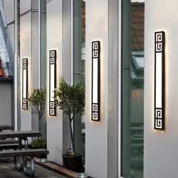 중국 야외 벽 램프 방수 발코니 외부 긴 LED 벽 조명, 창의적인 정원 빌라 110V 220V 스콘스 조명기구, 신제품