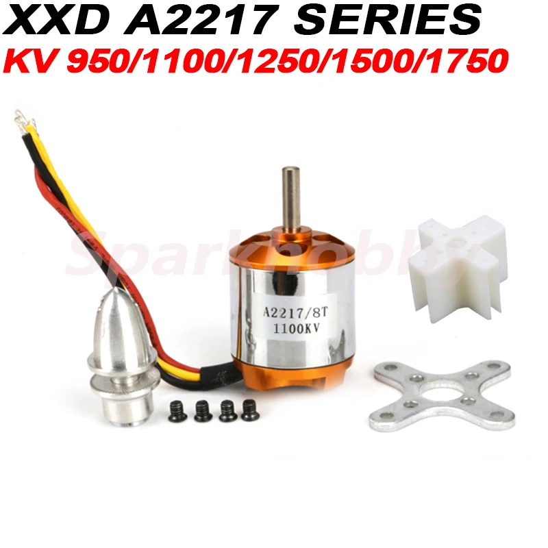 NEW 1PC XXD A2217 950KV/1100KV/1250KV/1500KV/1750KV With Motor Mount Outrunner Brushless Motor For RC Quadrocopter Multi-copter