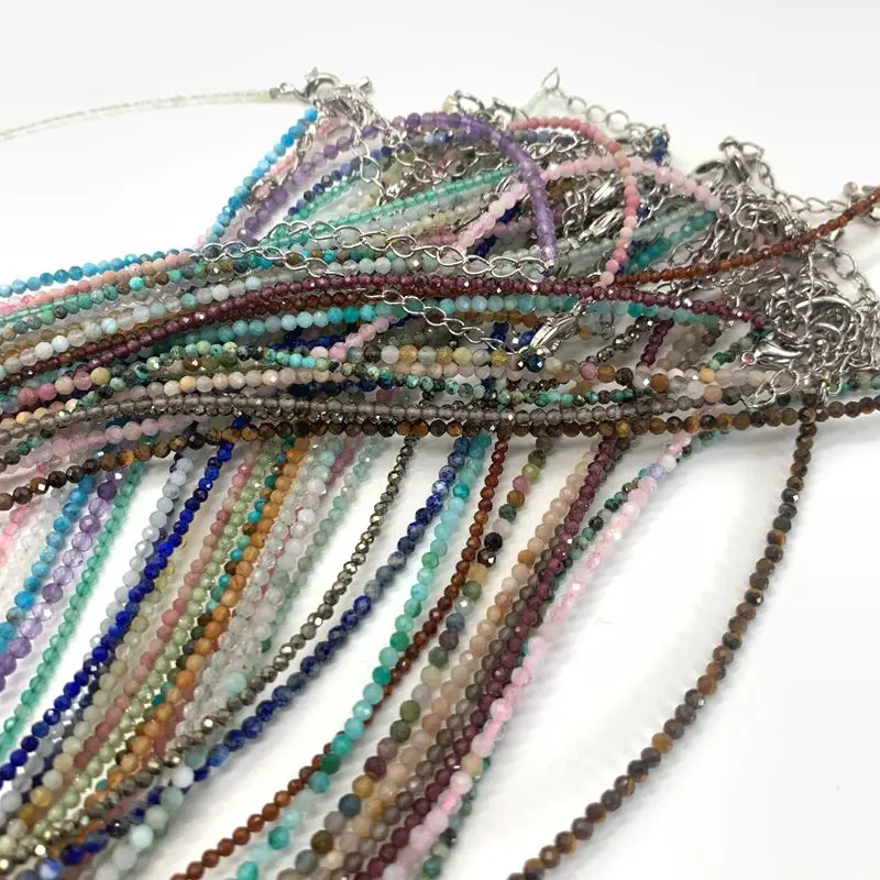 Natürlicher Kristallquarz-Achat-Turmalin-Stein, 2–3 mm, Schneidperlen, Mini-Halsketten, Armband eignen sich für Geschenke für Männer und Frauen – Detail 15