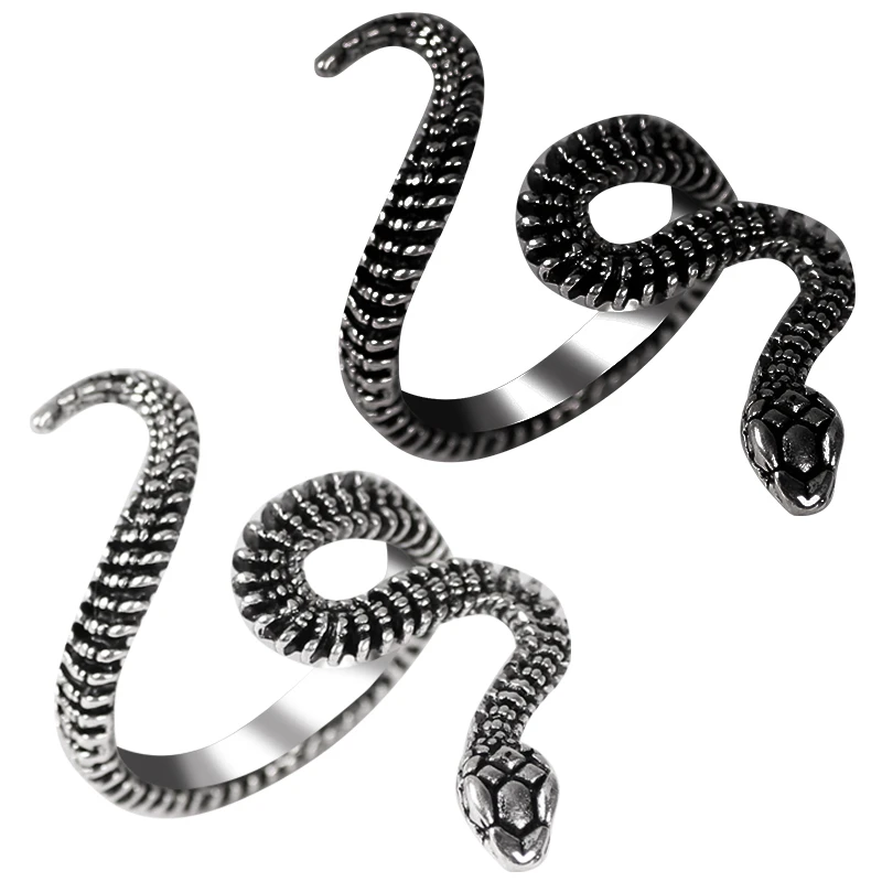 Punk Snake Ring Alloy 1pc Retro Men's and Women's Jewelry Festival Party Birthday Gift Decoration Fashion Finger Accessories2024