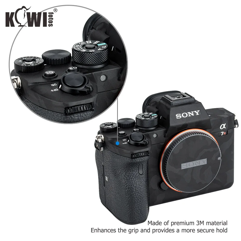 Kiwifotos المضادة للخدش كاميرا الجسم الجلد غطاء حامي فيلم لسوني A7R IV A7RIV A7R4 A7R مارك الرابع الظل الأسود 3M ملصقا