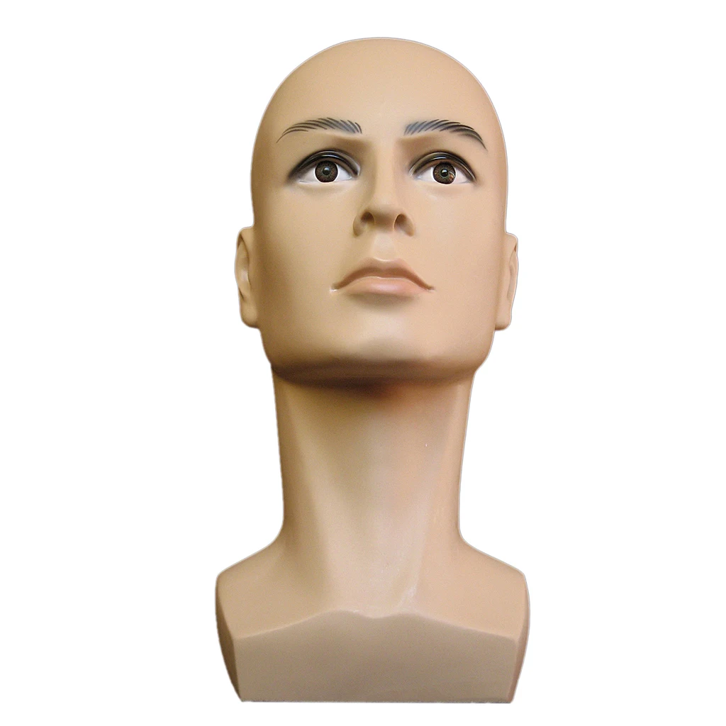 Bald Male Mannequin FRP Manikin Head Model Wig Glass Hat Headset Display