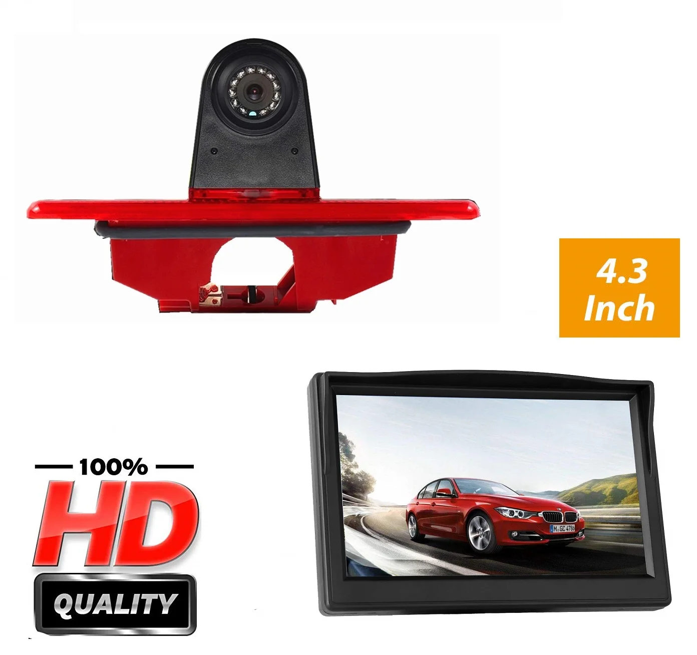 HD 720P Misayaee E9 Brake Light Camera + 4.3'' monitor for Fiat Scudo, Peugeot Expert, Citroen SpaceTourer,Toyota ProAce