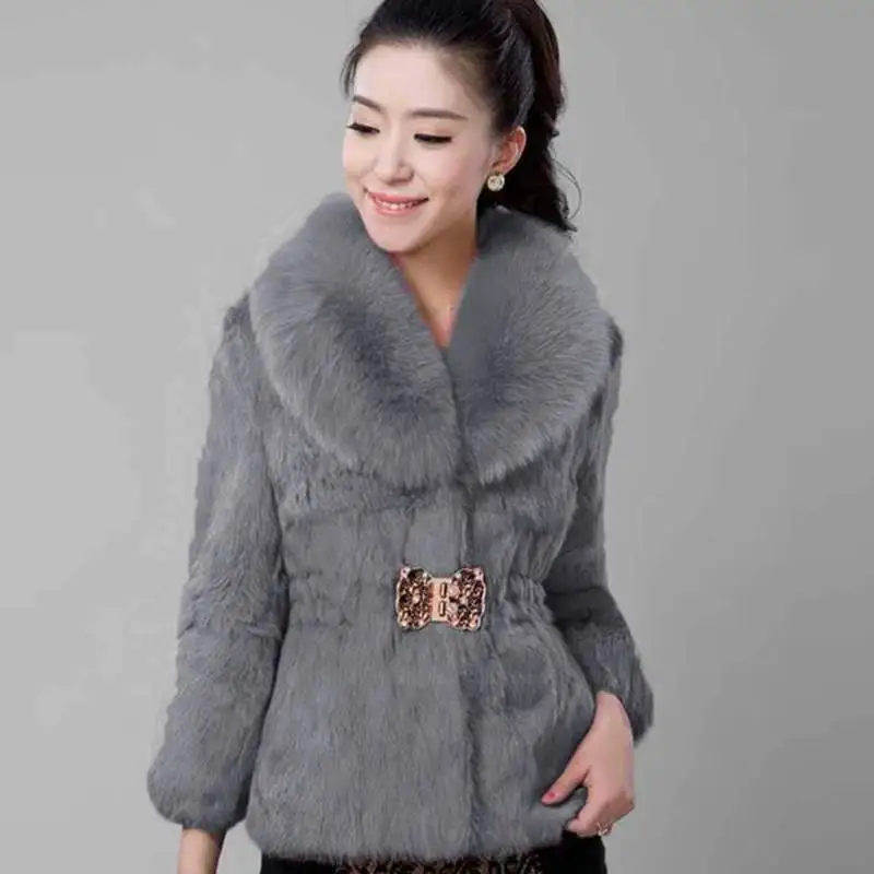 Autumn And Winter Imitation Rabbit Hair Coat Fashion Jacket Imitation Artificial Fur Coat Imitation Fur Women's Clothing