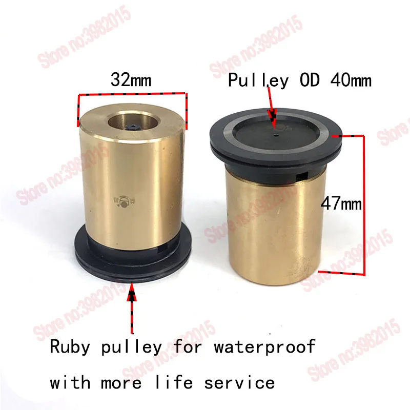 EDM Ruby Copper Guide Wheel Assembly Pulley Roller 1002 OD32 * 48mm  Waterproof for WEDM Wire Cutting Machine