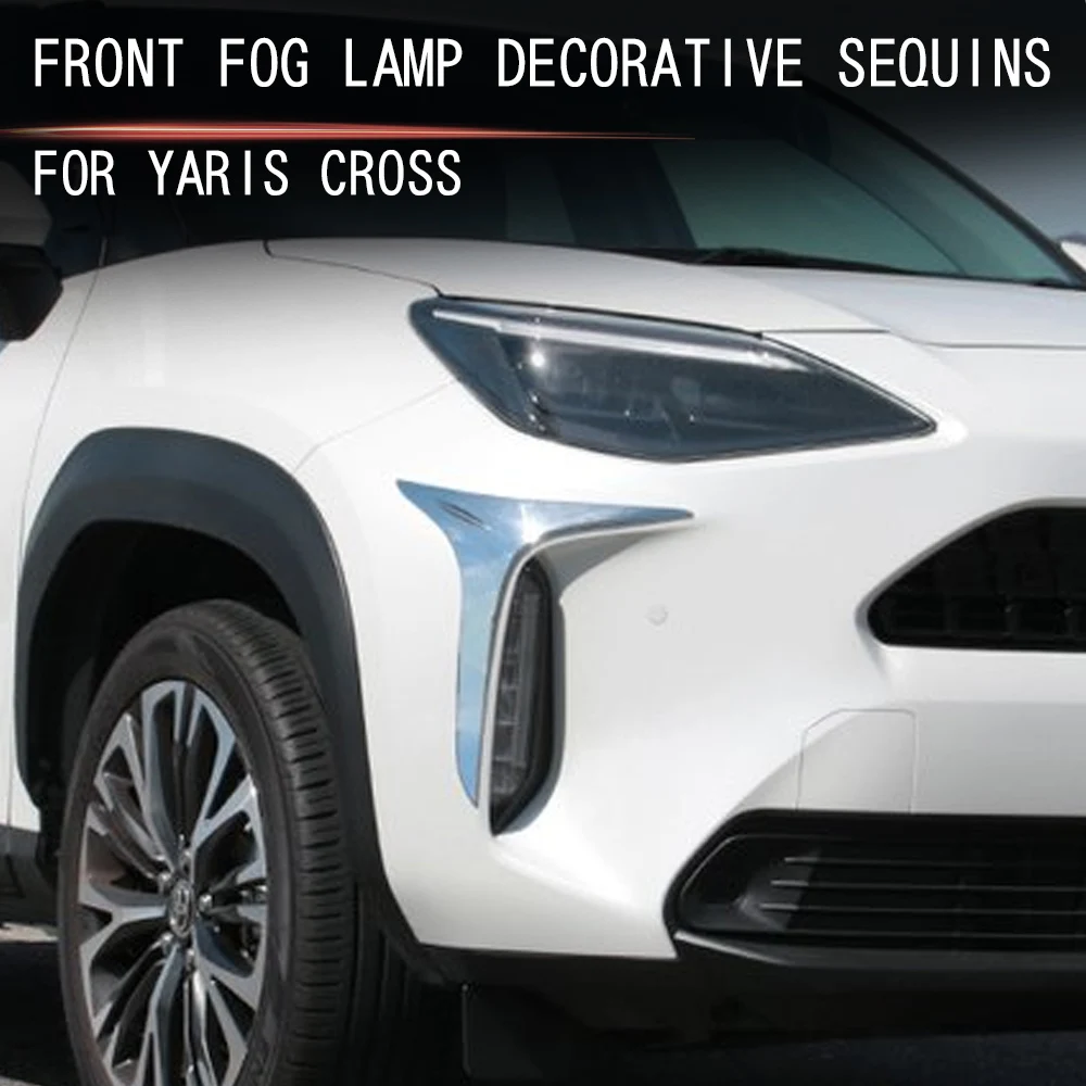 For Toyota yaris cross 2020 front fog lamp decorative sequins mirror technology Front fog lampshade  decorative frame Decorative