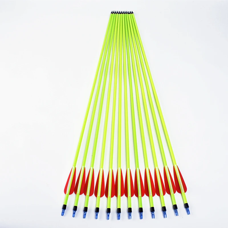 12pcs Hunting Composite Bow 30inch Carbon Arrows Bolts Replaceable Arrows +6pcs ID6.2mm LED Glowing Arrow Nocks