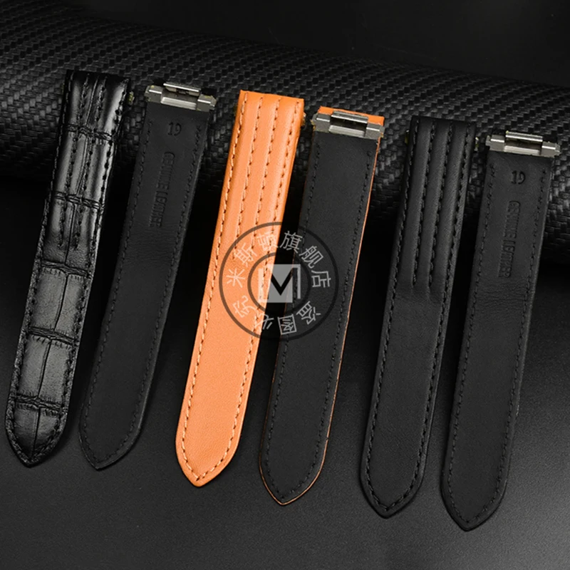 Special Quick Release Interface Plain Cowhide Strap for C-artier ROADSTER Series w6206018 w6206017 Watch Bracelet 19mm Watchband