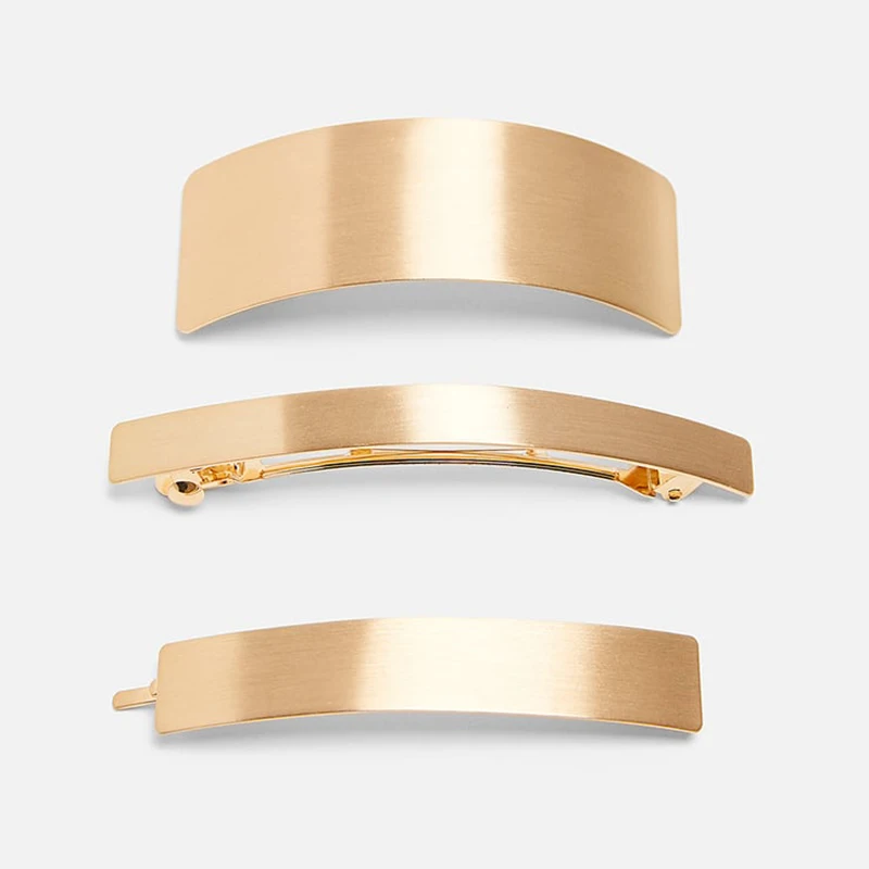 Mode Gouden Metalen Vierkante Geometrische Haarspeldjes Vrouwen Elegante Trend Verklaring Punk Haarspelden Lady Party Haarspelden Sieraden