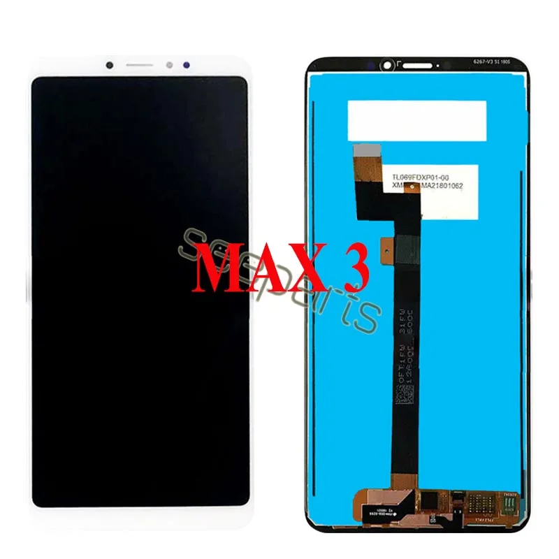 For Xiaomi Mi Max 3 LCD Display Touch Screen Digitizer Assembly For Xiaomi Mi Max 2 LCD Max3 Screen Replacement Black White