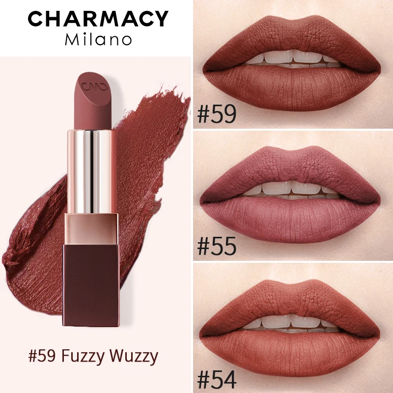 CHARMACY Soft Satin Matte Lipstick Makeup 15 Colors Sexy Red Lip Stick Waterproof Long Lasting Lipstick Lips Beauty Cosmetic