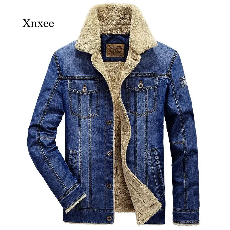 Mùa Đông Nam Áo Khoác Áo Khoác Ngoài Quần Áo Denim Áo Khoác Denim Thời Trang Áo Khoác Dày Ấm Nam Denim