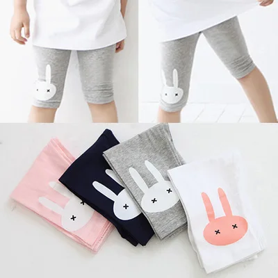 Korean Summer Children's Cartoon Girl's Leggings Cotton-Padded Trousers Children's Pants