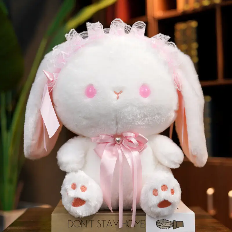 23/35cm Cute Cartoon Lolita Rabbit / Bunny Plush Toy Doll Kawaii Stuffed Animal Birthday Gift for Girls Girlfriends Home Decor