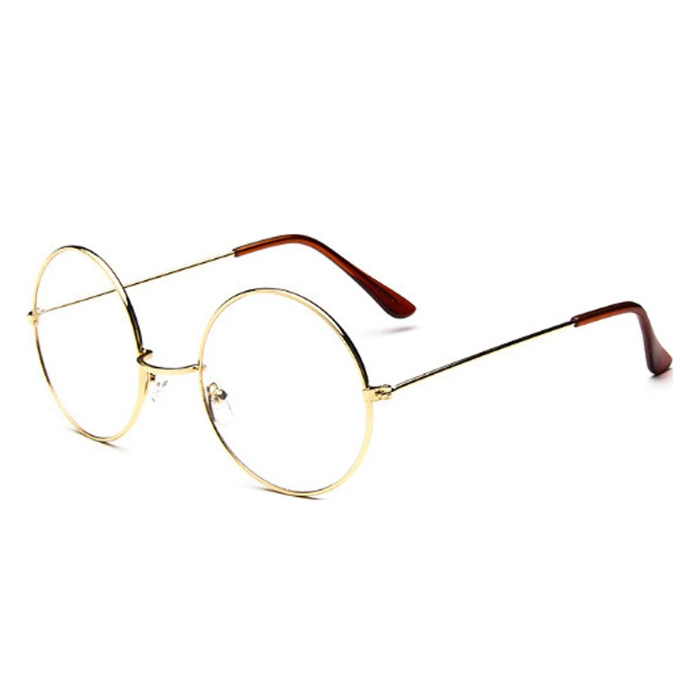 Vrouwen Mannen Mode Vintage Retro Metalen Frames Clear Lens Bril Eyewear Grote Ronde Cirkel Bril