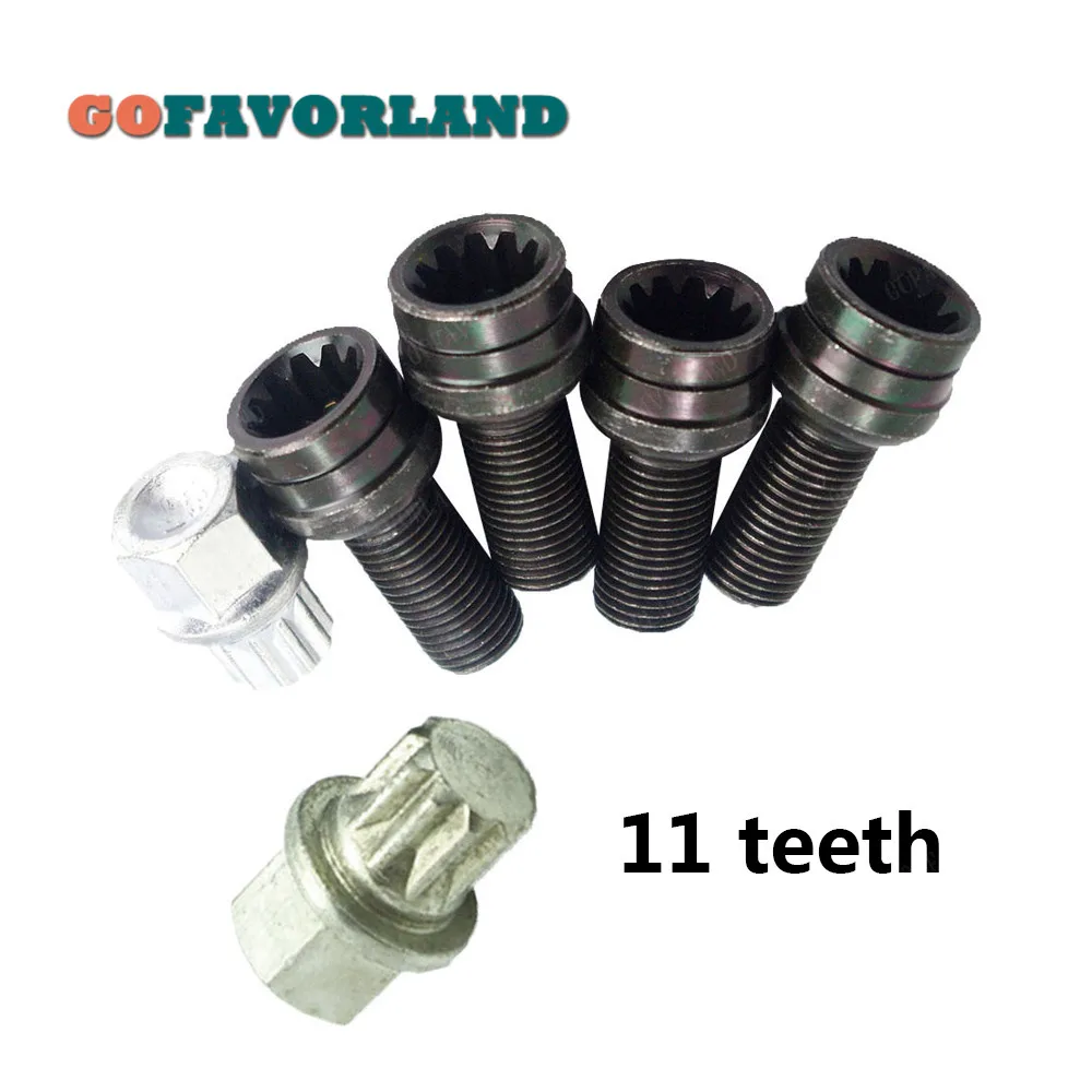 

x5 Set Anti-theft Wheel Screw Bolt Lock Nut Key Adapter 8D0601139F 001 11 teeth For Golf Jetta Passat For A4 A6 A8 TT