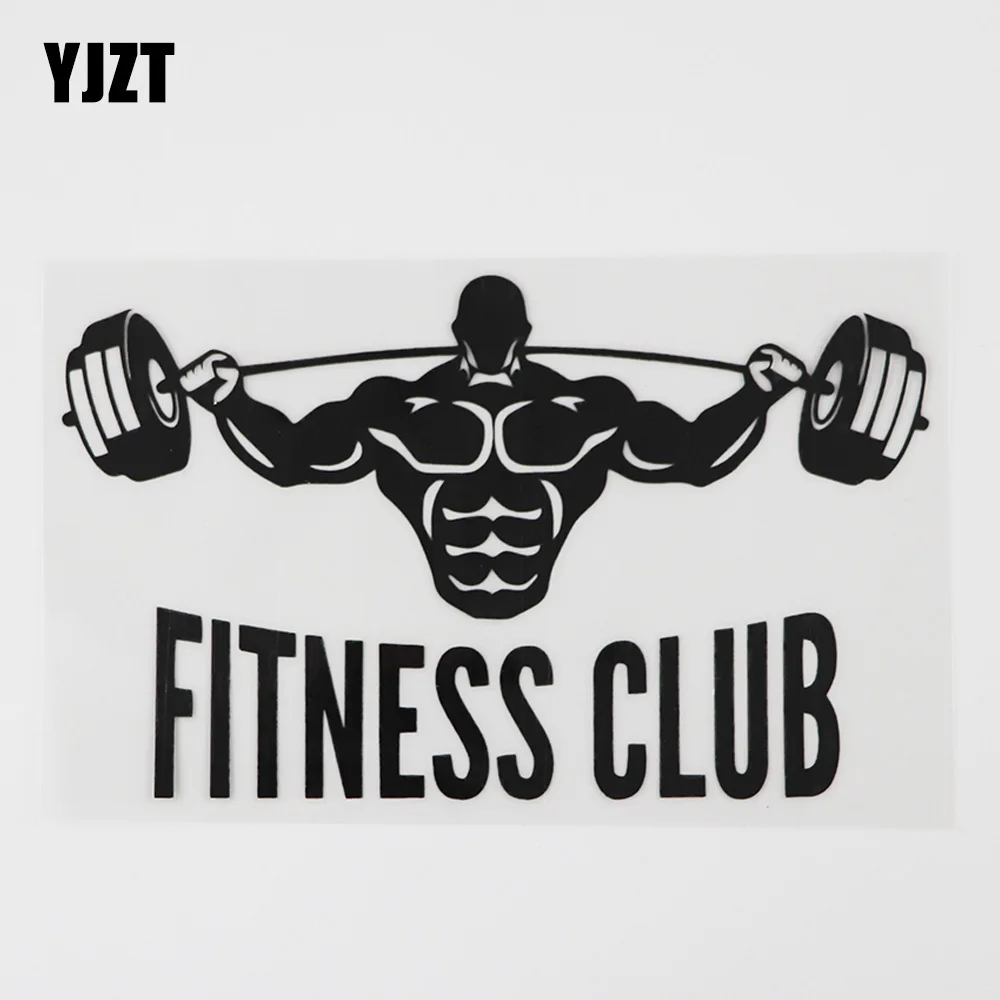 YJZT 15.9CMX9.5CM Fitness Club Keep Fit Weights Muscle Decal Vinyl Car Sticker Black/Silver 8A-0994