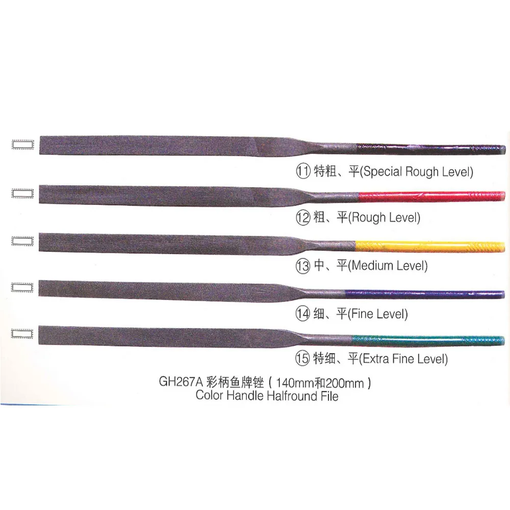 15PCS Triangle File Assorted Shaped with Color Handle 200 MM /140 MM Jewelers Needle File Set