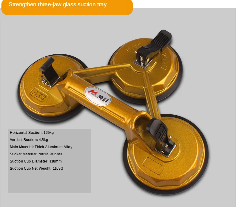 Vacuum Suction Cup Glass Lifter Powerful Glass Tile Carrier Gripper Sucker Plate for Glass Tiles Mirror Granite Lifting Tool