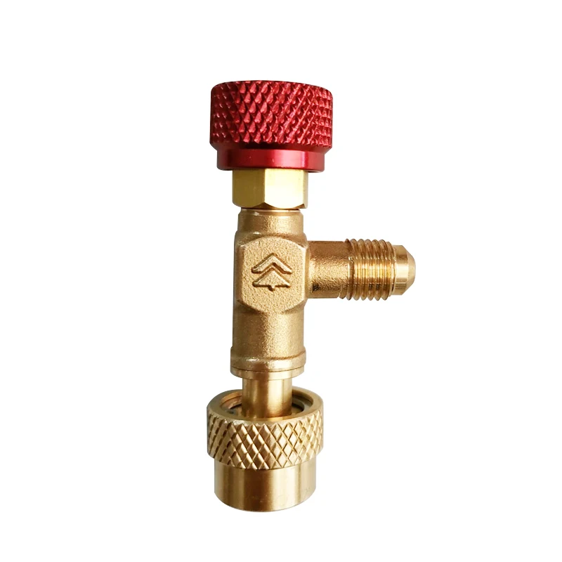 Air conditioner parts Brass For Refrigerant AC Charging Hose R410A  1/4''-5/16'' Flow Control Valve High Quality