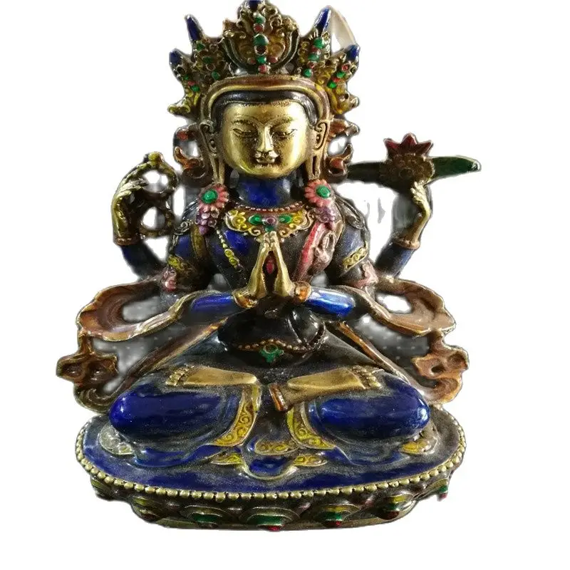 

Handmade Cloisonne Cloisonne, In Nepal Four Hand Avalokitesvara Statue