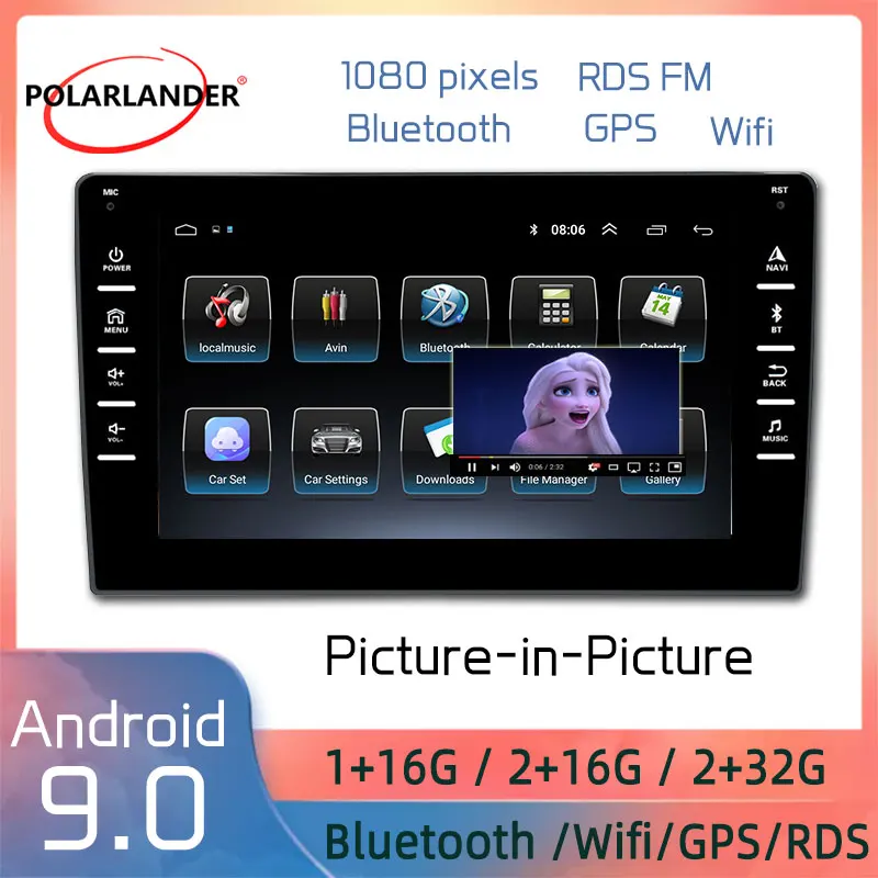 

Car Radio 2 Din Multimedia Player 8 Inch 1+16G/2+16G/2+32G Bluetooth GPS WIFI RDS Android 9.0 For Volkswagen Hyundai Kia Renault