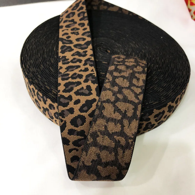 2 meters 40MM Elastic Bands Leopard Print Fabric Ribbon Clothing Bags Elastic Pants Headband Elastic Tape DIY sewing accessories