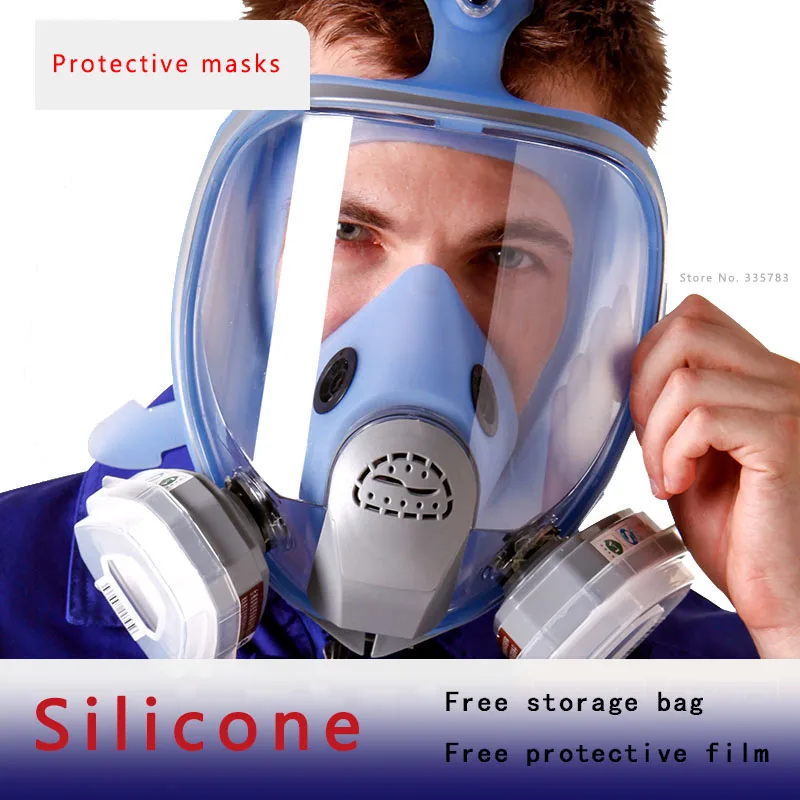 FORNIRE 9900A Maschera respiratoria di alta qualità Materiale in gomma Materiale PC trasparente Maschera protettiva Maschera antigas chimica dipinta