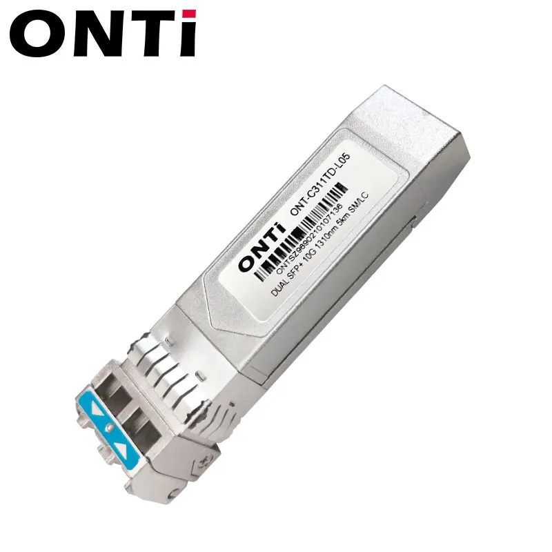 ONTi 10G 듀플렉스 10/40/80KM SFP 모듈 SM LC 단일 모드 이중 광 모듈 Cisco/Mikrotik 스위치와 호환 가능